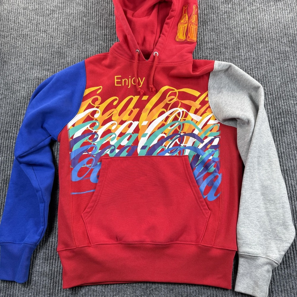 Champion Hoodie Mensโ Small Multicolor Coca-Cola Reverse Weave Graphic Pullover